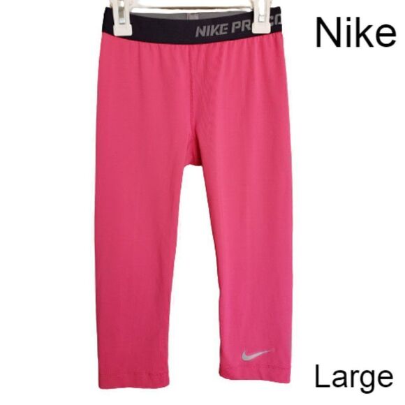 Nike Girl's Tights Nike Pro Pink Training Compression Pants Large NWOT - Picture 1 of 6
